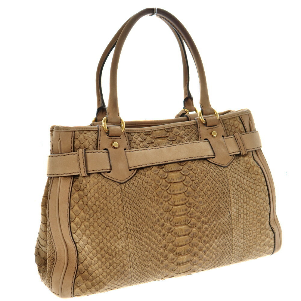 Gucci Shoulder Bag Python Leather Brown Beige - image 2